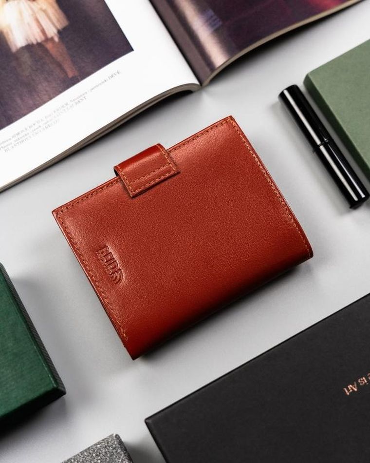 Portfel, brązowy, skórzany, Peterson