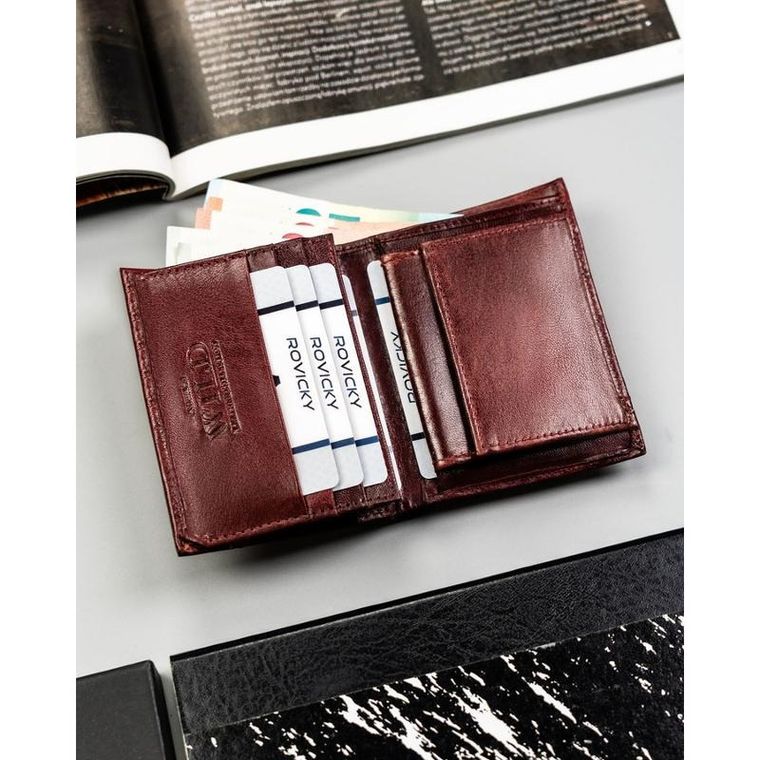 Portfel, brązowy, skórzany, RFID, Always Wild