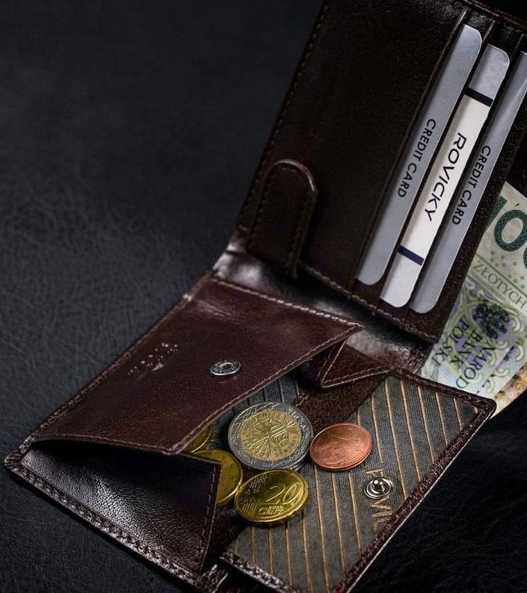 Portfel, brązowy, skórzany, RFID, Rovicky