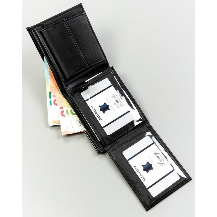 Portfel, czarny, skóra ekologiczna, 4U Cavaldi