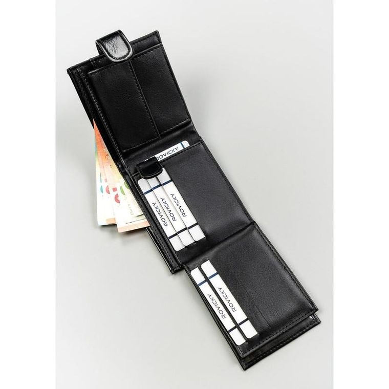 Portfel, czarny, skóra ekologiczna, 4U Cavaldi