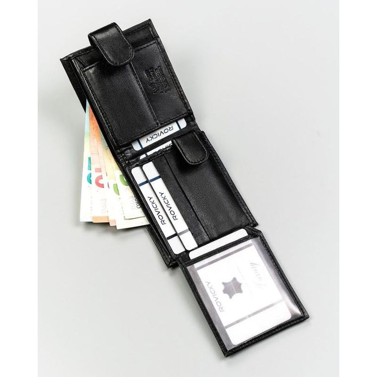 Portfel, czarny, skóra ekologiczna, 4U Cavaldi