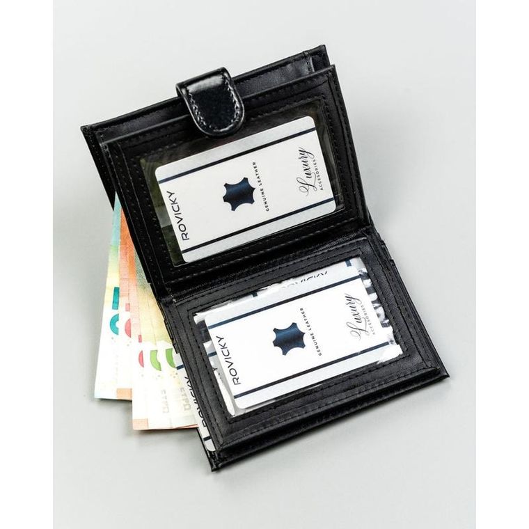 Portfel, czarny, skóra ekologiczna, 4U Cavaldi