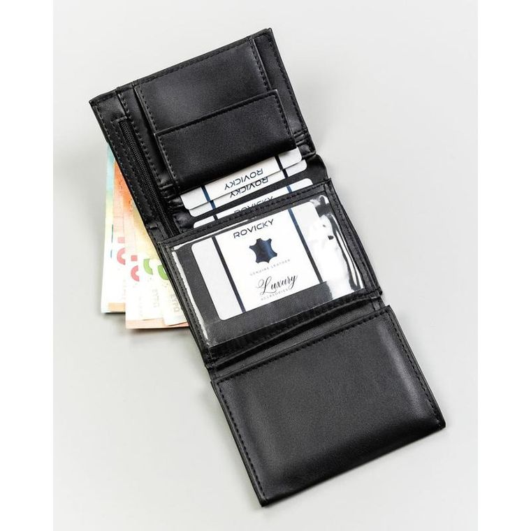 Portfel, czarny, skóra ekologiczna, 4U Cavaldi