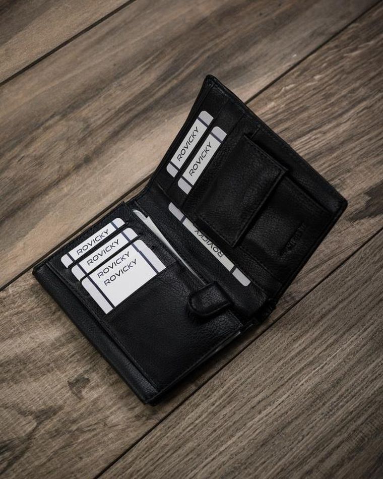 Portfel, czarny, skóra ekologiczna, Cavaldi