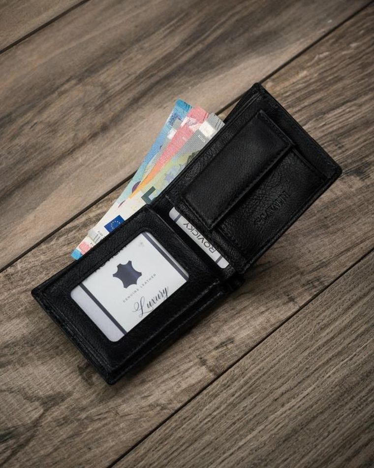 Portfel, czarny, skóra ekologiczna, Cavaldi