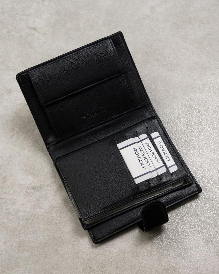 Portfel, czarny, skóra ekologiczna, Cavaldi