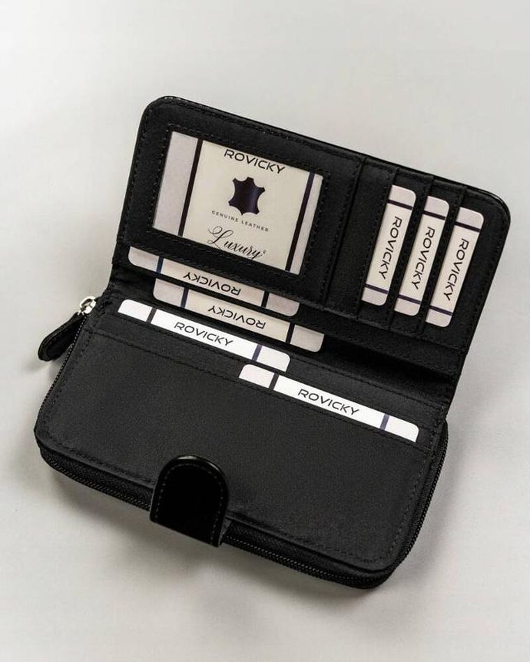 Portfel, czarny, skóra ekologiczna, Cavaldi