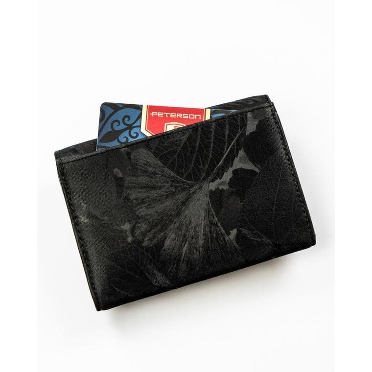 Portfel, czarny, skóra ekologiczna, Peterson