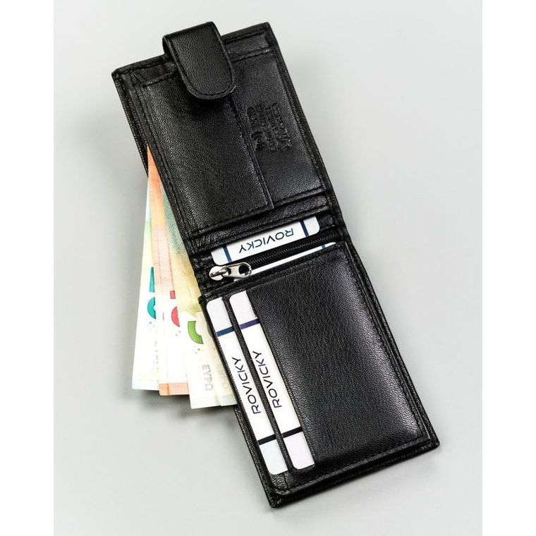 Portfel, czarny, skórzany, 4U Cavaldi