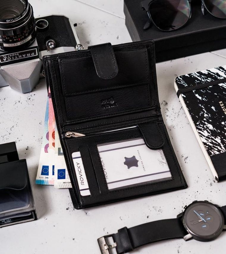 Portfel, czarny, skórzany, Always Wild