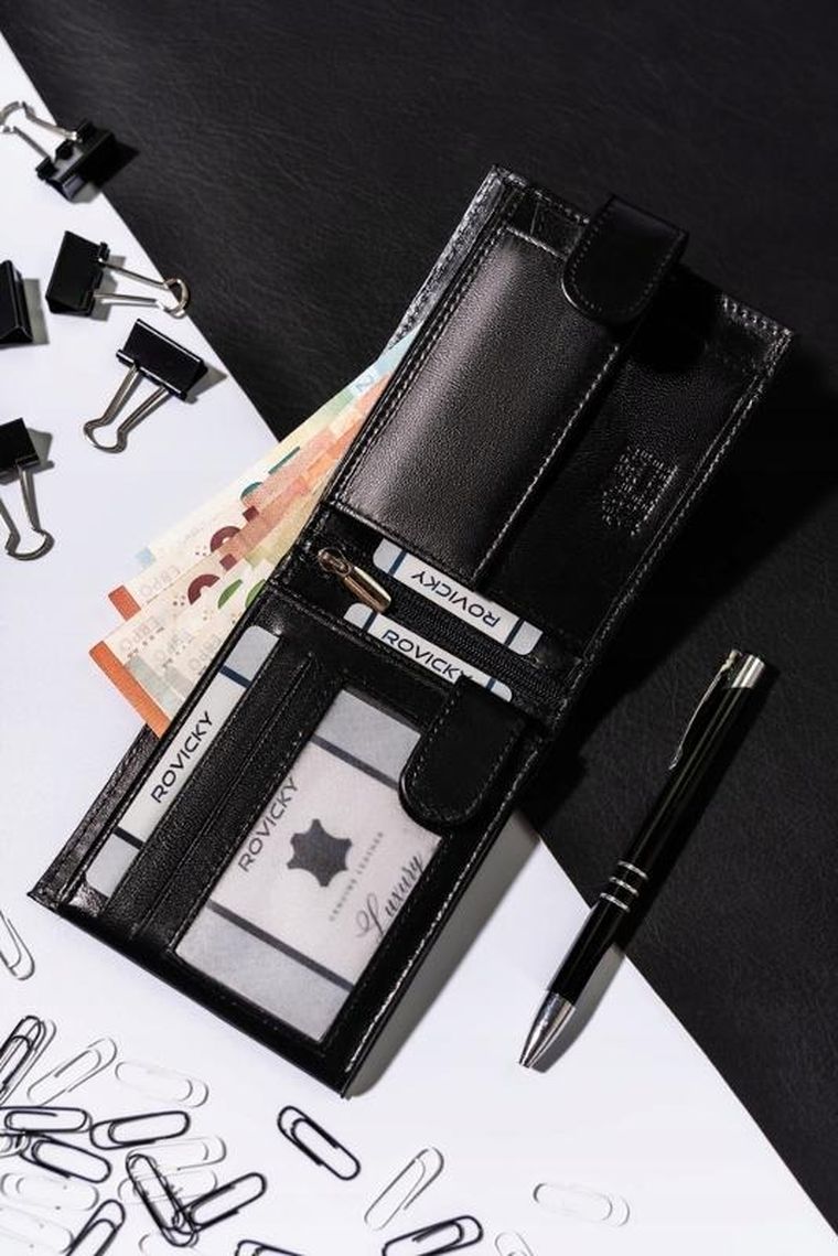 Portfel, czarny, skórzany, Always Wild