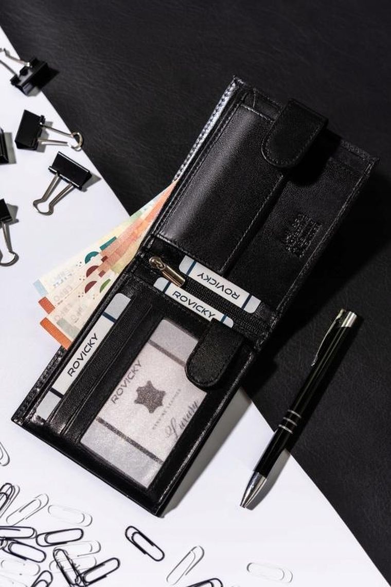 Portfel, czarny, skórzany, Always Wild