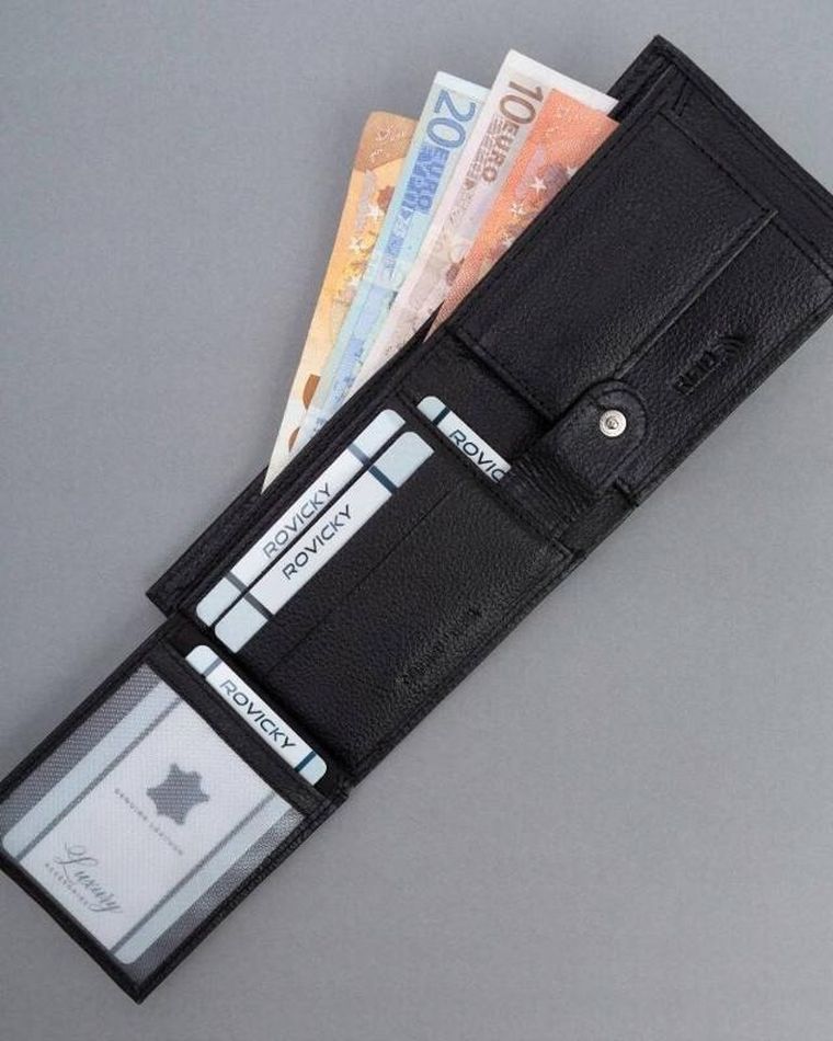 Portfel, czarny, skórzany, Cavaldi