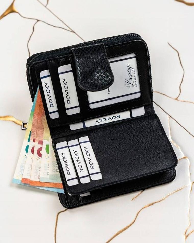 Portfel, czarny, skórzany, Lorenti