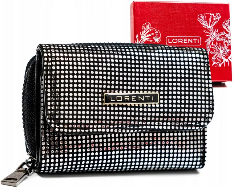 Portfel, czarny, skórzany, Lorenti