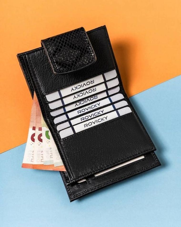 Portfel, czarny, skórzany, Lorenti