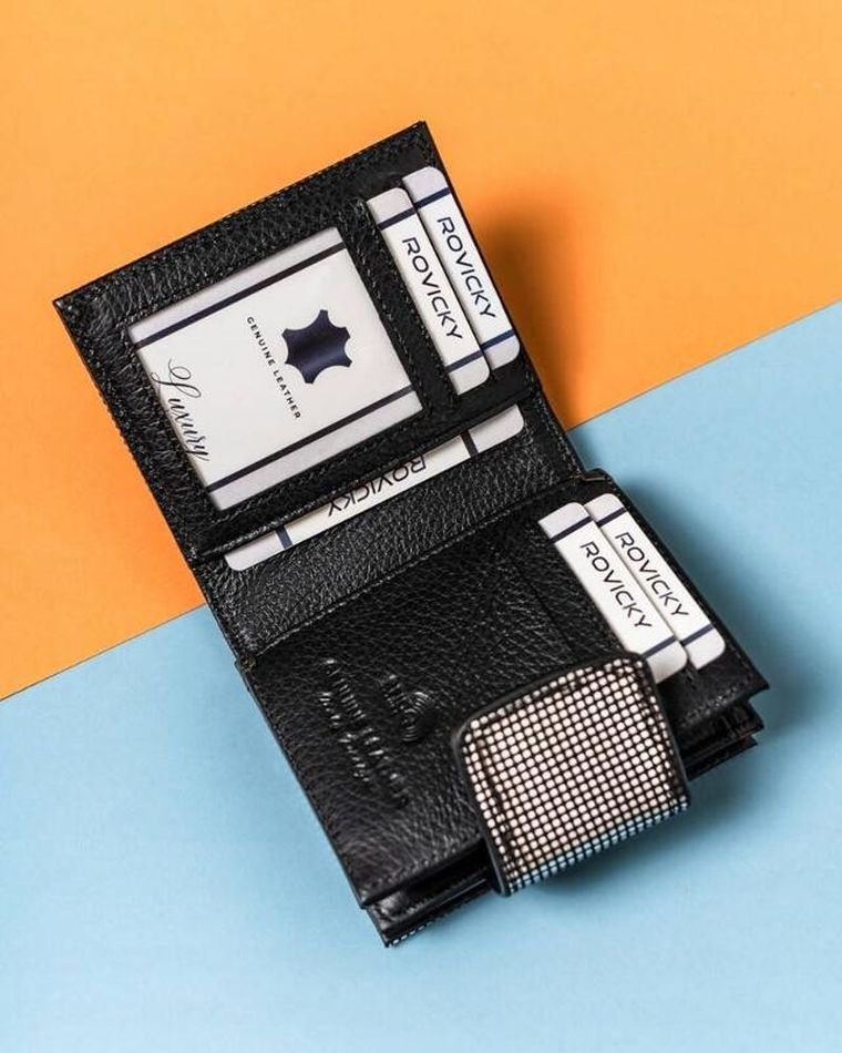 Portfel, czarny, skórzany, Lorenti