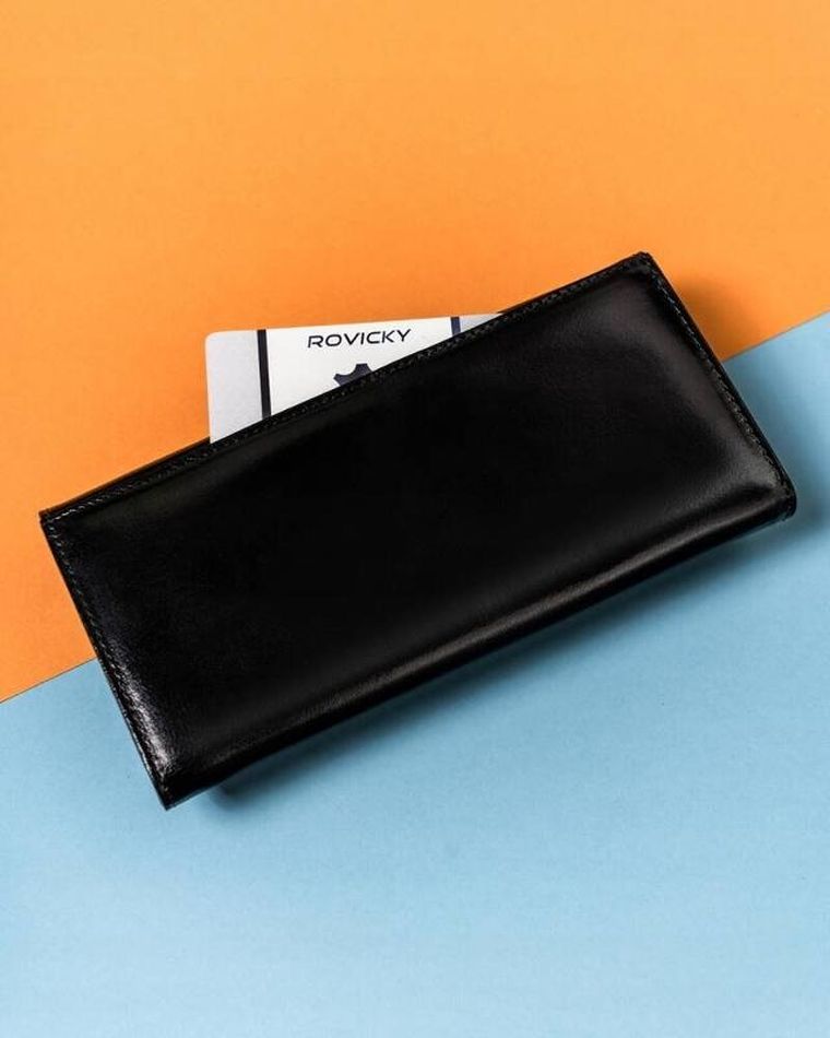 Portfel, czarny, skórzany, Lorenti