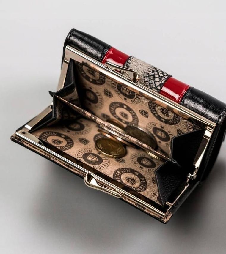 Portfel, czarny, skórzany, Peterson