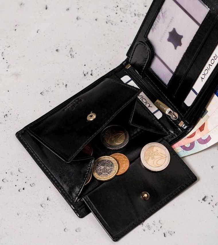 Portfel, czarny, skórzany, Peterson