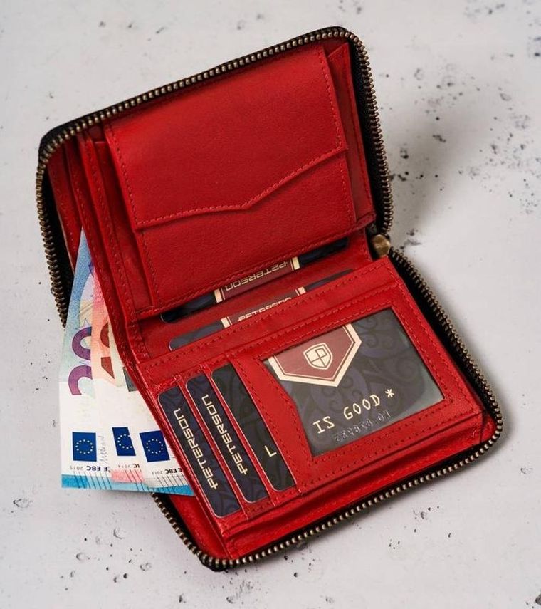 Portfel, czarny, skórzany, Peterson