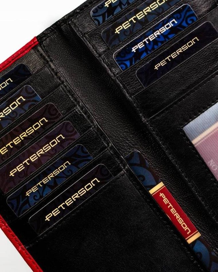 Portfel, czarny, skórzany, Peterson