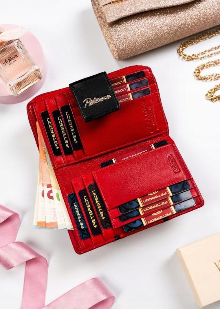 Portfel, czarny, skórzany, Peterson