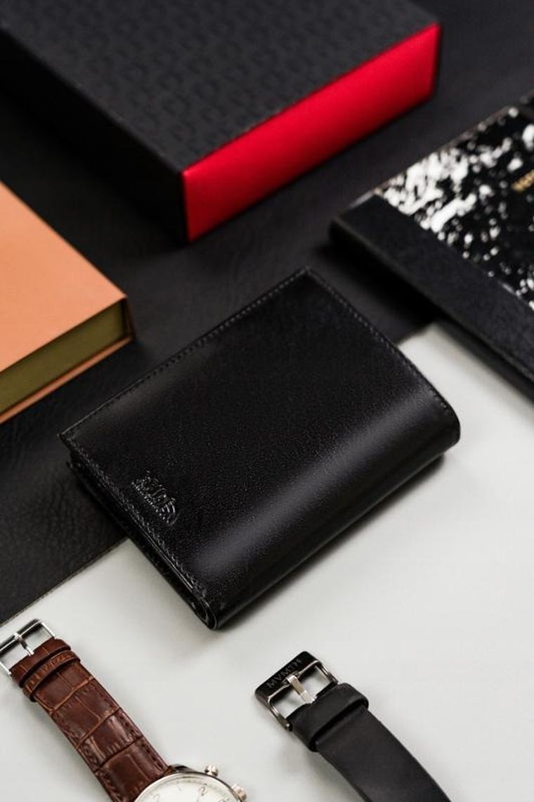 Portfel, czarny, skórzany, Peterson