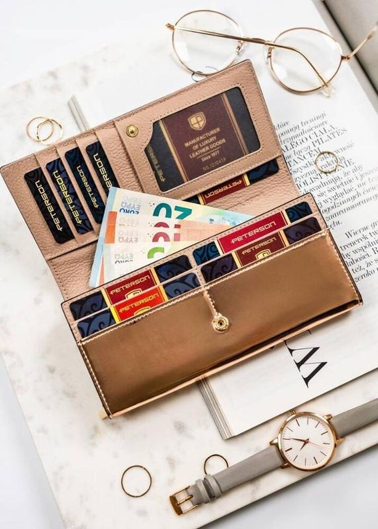 Portfel, czarny, skórzany, Peterson