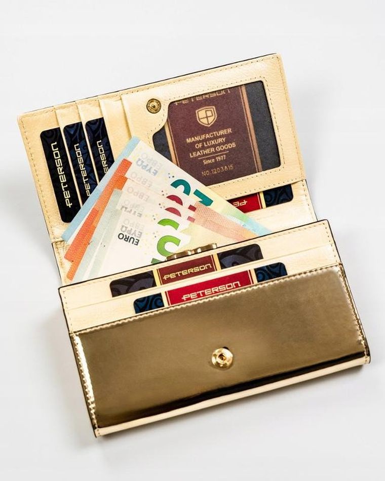 Portfel, czarny, skórzany, Peterson