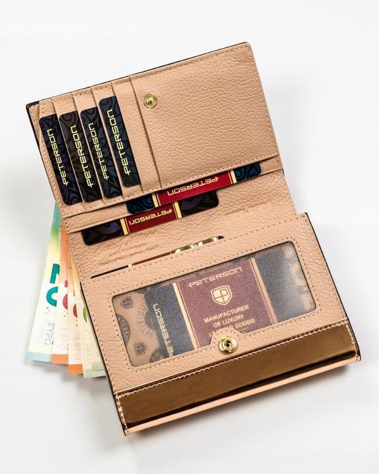 Portfel, czarny, skórzany, Peterson