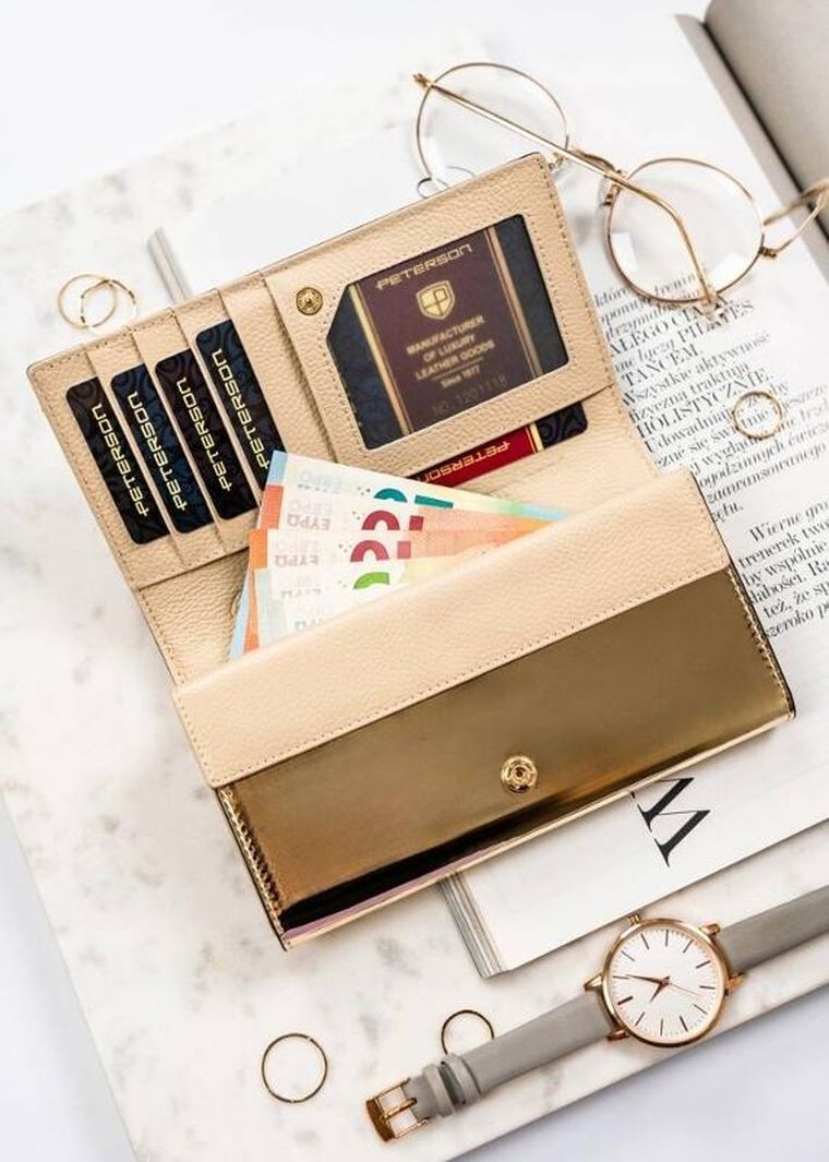 Portfel, czarny, skórzany, Peterson