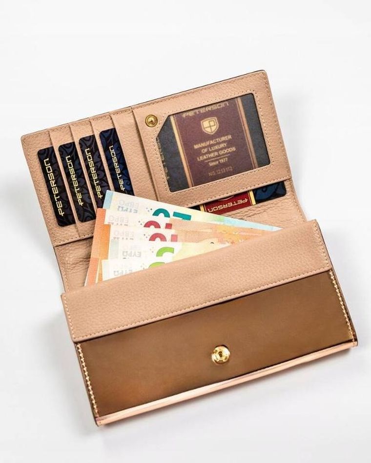 Portfel, czarny, skórzany, Peterson