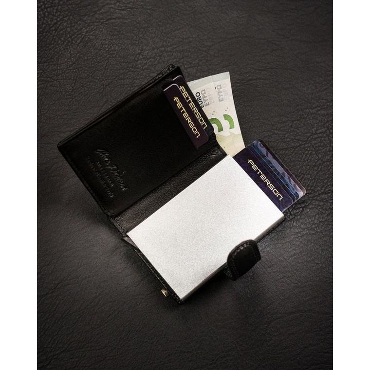 Portfel, czarny, skórzany, Peterson