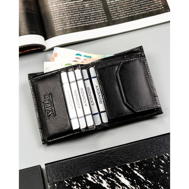 Portfel, czarny, skórzany, RFID, Always Wild