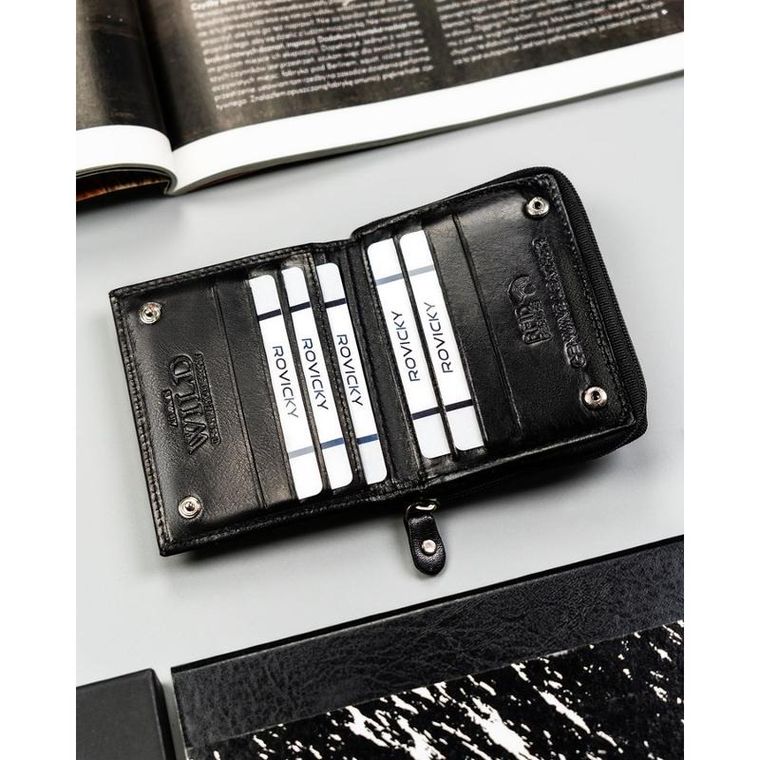 Portfel, czarny, skórzany, RFID, Always Wild