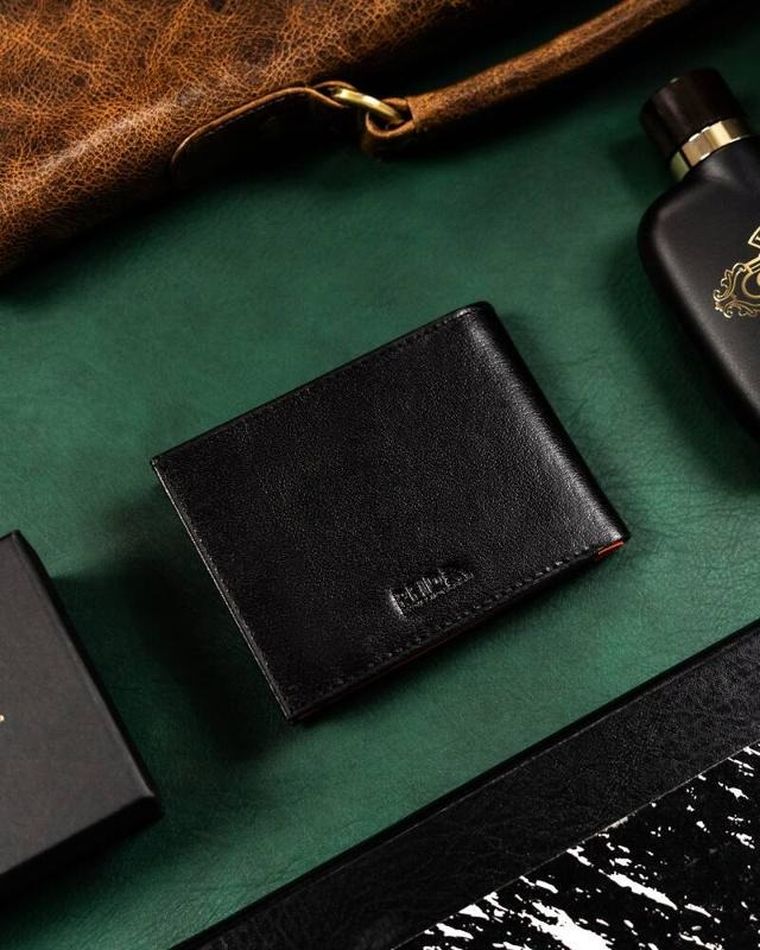 Portfel, czarny, skórzany, RFID, Peterson