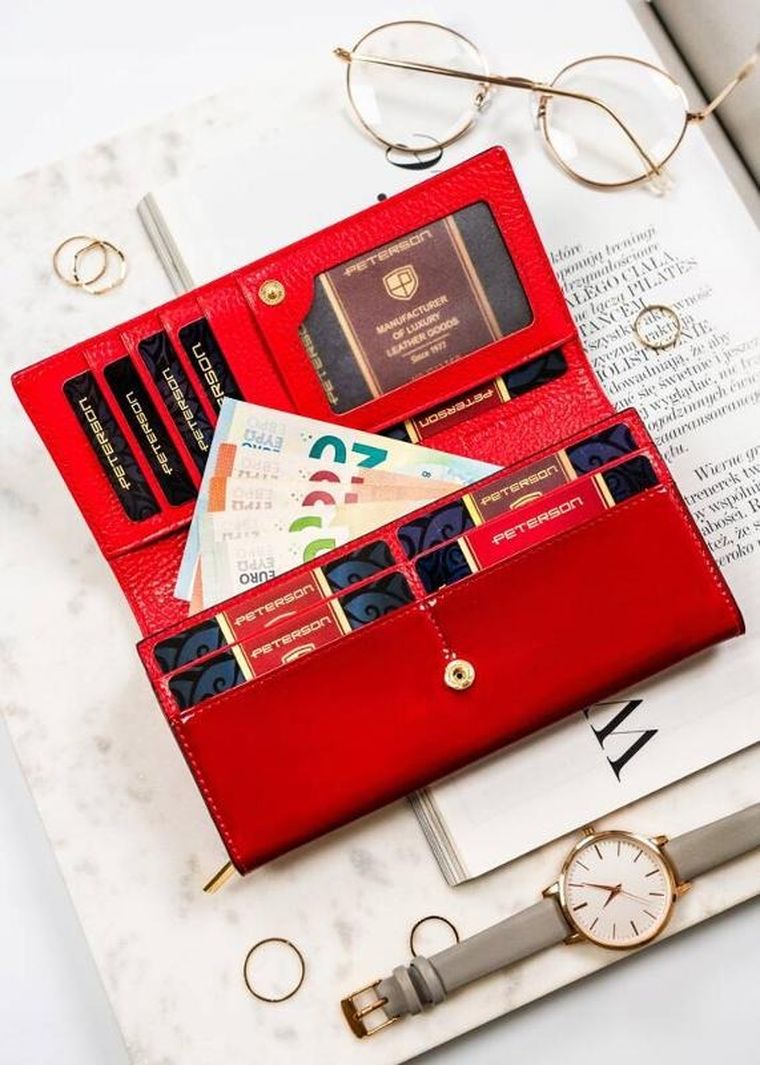 Portfel, czarny, skórzany, RFID, Peterson