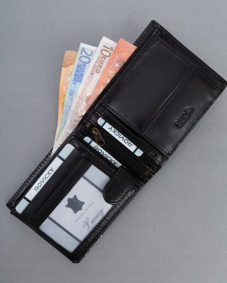 Portfel, czarny, skórzany, RFID, Ronaldo