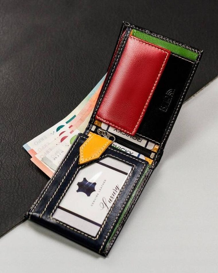 Portfel, czarny, skórzany, RFID, Rovicky