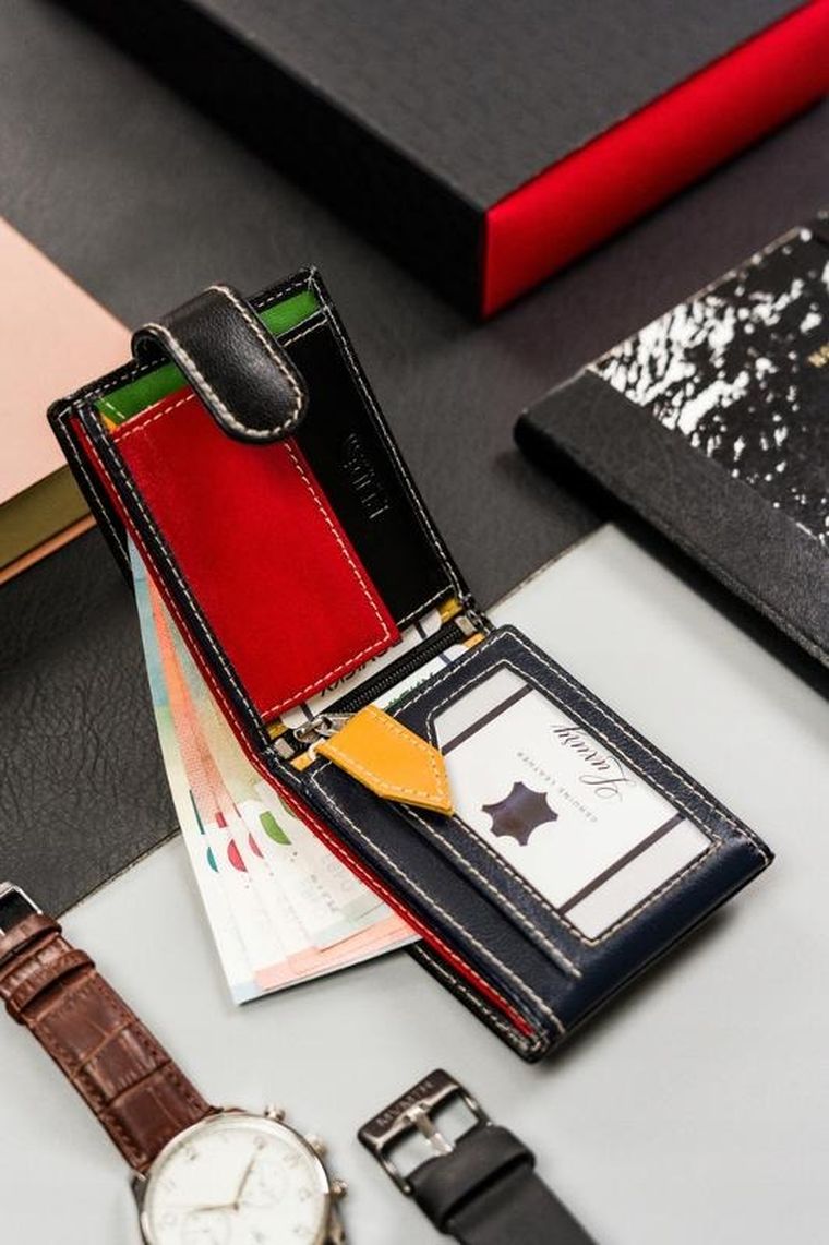 Portfel, czarny, skórzany, RFID, Rovicky