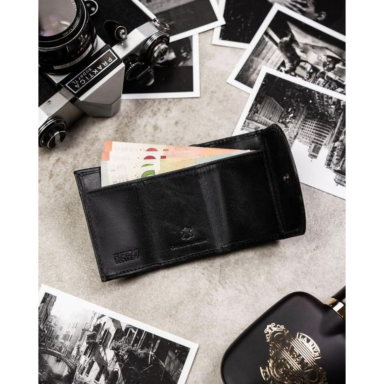 Portfel, czarny, skórzany, RFID, Rovicky