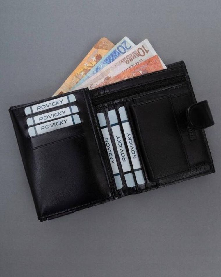 Portfel, czarny, skórzany, Ronaldo