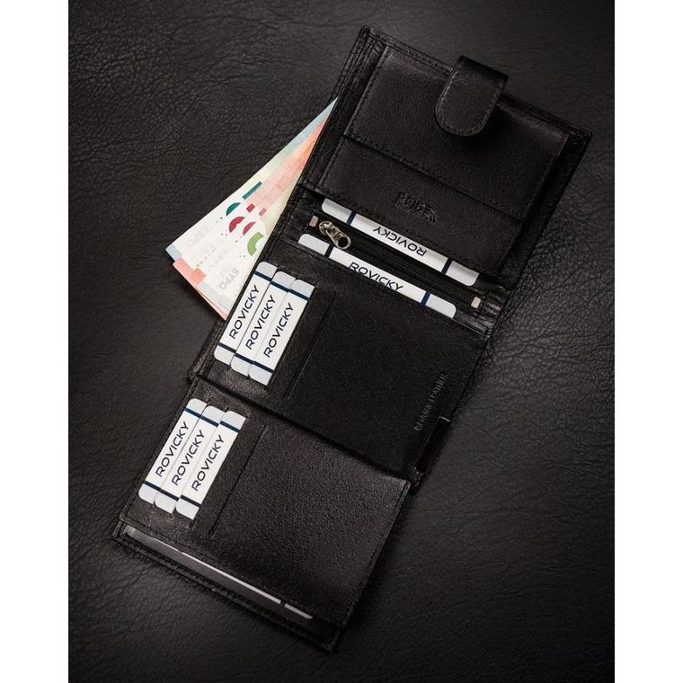 Portfel, czarny, skórzany, Ronaldo