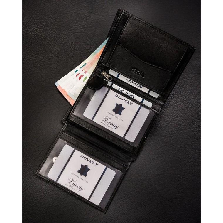 Portfel, czarny, skórzany, Ronaldo