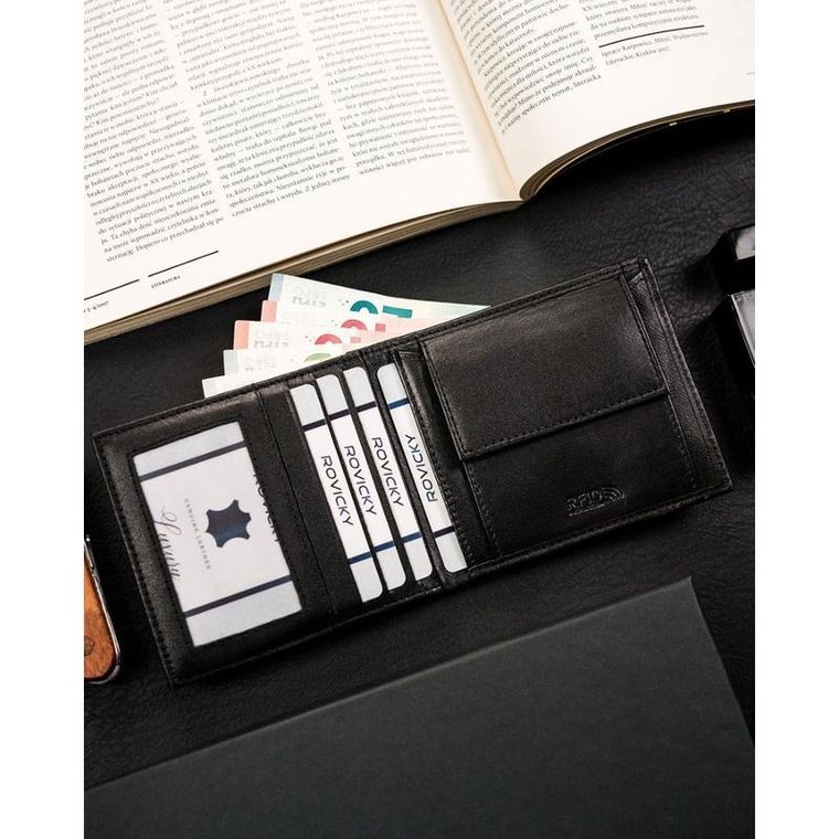 Portfel, czarny, skórzany, Ronaldo