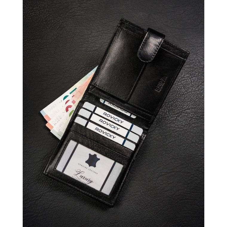 Portfel, czarny, skórzany, Ronaldo