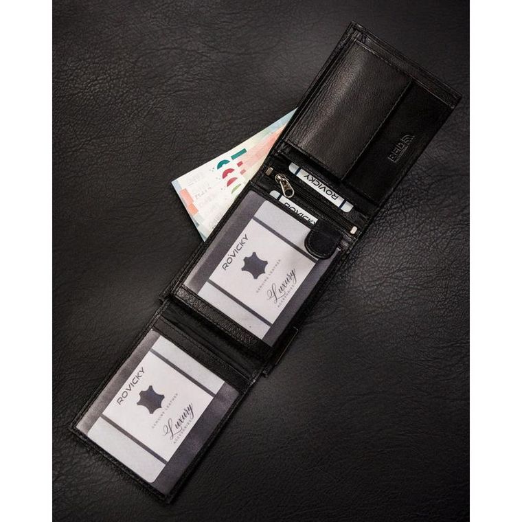 Portfel, czarny, skórzany, Ronaldo