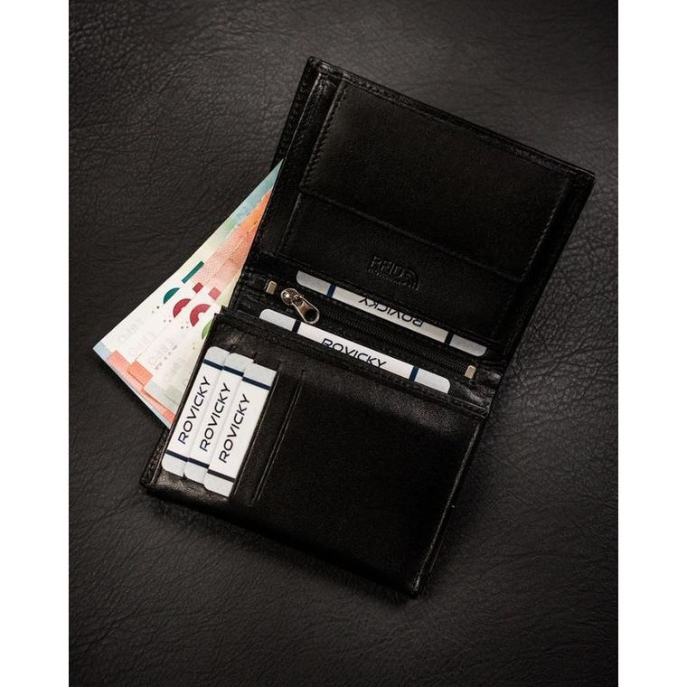 Portfel, czarny, skórzany, Ronaldo